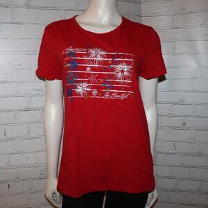 ❤️🎆 Holiday Editions Tee · “America the Beautiful” · Red · Size L